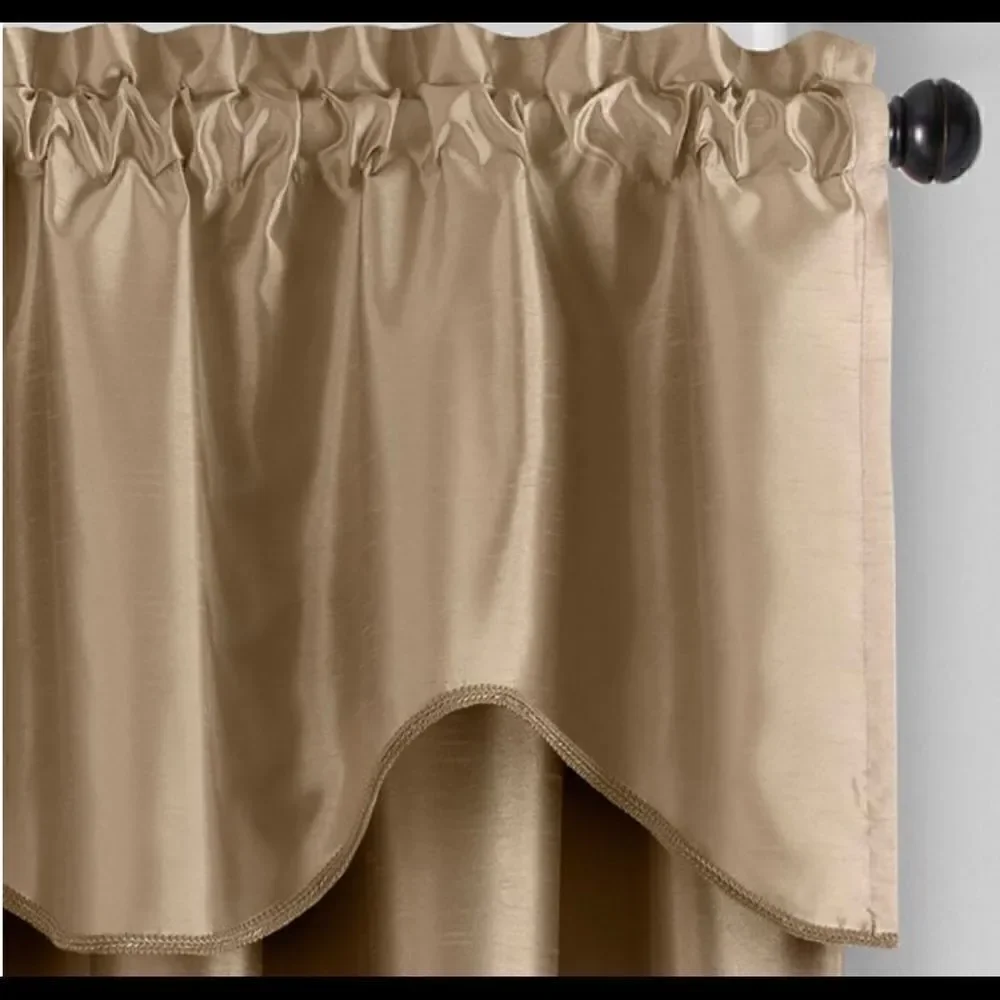 Colette Faux Silk Scalloped Window Valance - 50